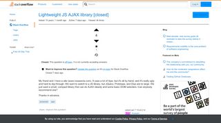 
                            12. Lightweight JS AJAX library - Stack Overflow