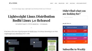 
                            6. Lightweight Linux Distribution Bodhi Linux 5.0 Released - It's FOSS