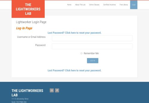 
                            2. Lightworker Login Page - The Lightworkers Lab