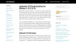
                            4. Lightworks 14.5 Crack Serial key For Windows 7, 8, 8.1 & 10