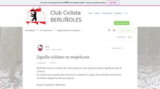 
                            12. Liguilla ciclismo en tropela.eus | Foro Berliñol - Wix.com