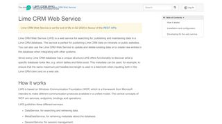 
                            10. Lime CRM Web Service [Lime CRM Wiki]