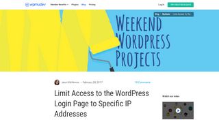 
                            12. Limit Access to the WordPress Login Page to Specific IP Addresses ...