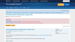 
                            4. Limit Administrator Attempt Only 3 login times - Joomla! Forum ...