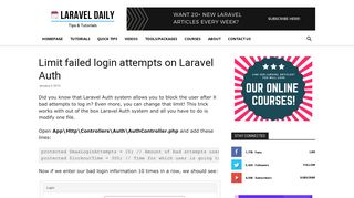 
                            11. Limit failed login attempts on Laravel Auth - Laravel Daily