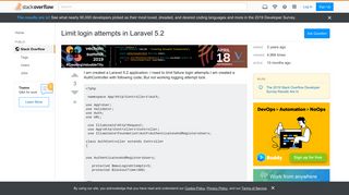 
                            2. Limit login attempts in Laravel 5.2 - Stack Overflow