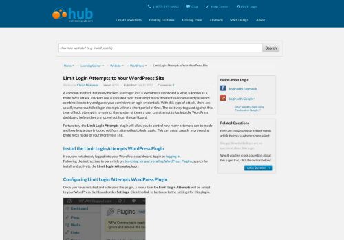 
                            10. Limit Login Attempts to Your WordPress Site | Web Hosting Hub