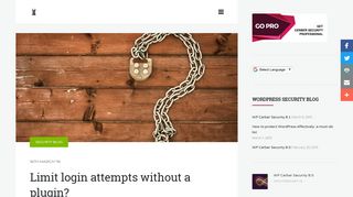 
                            5. Limit login attempts without a plugin? – WordPress security, malware ...