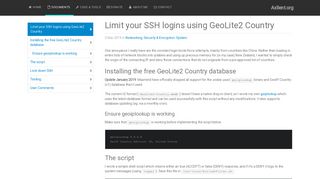 
                            10. Limit your SSH logins using GeoLite2 Country » Axllent.org