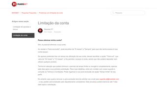 
                            2. Limitação da conta – MARSBET