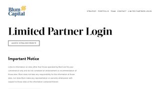 
                            9. Limited Partner Login — Blum Capital