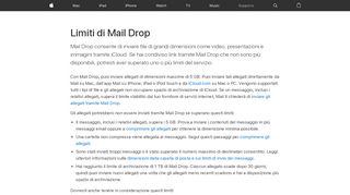 
                            3. Limiti di Mail Drop - Supporto Apple