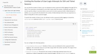 
                            9. Limiting the Number of User Login Attempts for SSH and Telnet ...