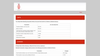 
                            10. Limits and charges - Welcome to Al Salam Internet Banking