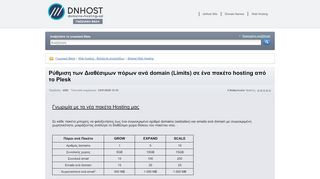 
                            11. (Limits) σε ένα πακέτο hosting από το Plesk - DNHOST