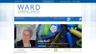 
                            6. Lina Zeni Login - Toronto, Ontario | Ward Funeral Homes Weston ...