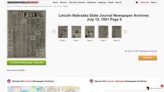 
                            10. Lincoln Nebraska State Journal Archives, Jul 12, 1921, p. 9