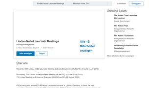 
                            8. Lindau Nobel Laureate Meetings | LinkedIn