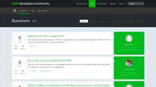 
                            7. LINE developers community | Questions