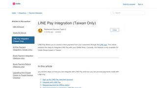 
                            8. LINE Pay Integration (Taiwan Only) – Oddle