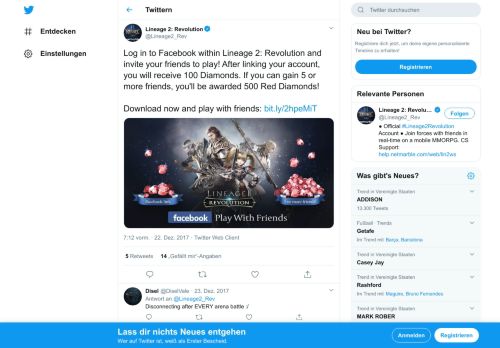 
                            11. Lineage 2: Revolution on Twitter: 