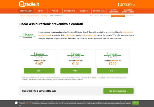 
                            7. Linear Assicurazioni: RC auto, moto e casa | Facile.it