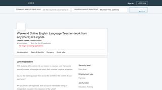 
                            10. Lingoda GmbH hiring Weekend Online English Language Teacher ...