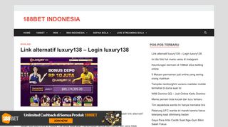 
                            7. Link alternatif luxury138 - Login luxury138 - 188BET INDONESIA