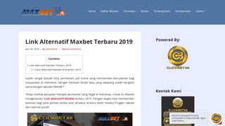 
                            4. Link Alternatif Maxbet (TERBARU 2019) & Terpercaya