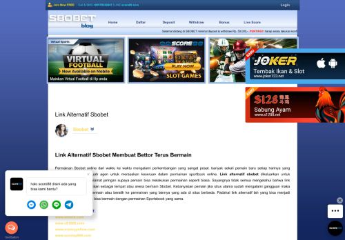 
                            4. Link Alternatif Sbobet - www.sukamain.com - SBOBET Asia | Agen ...