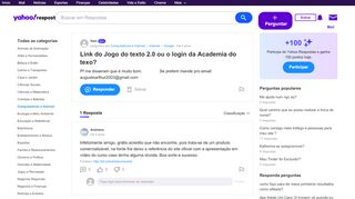 
                            6. Link do Jogo do texto 2.0 ou o login da Academia do texo? | Yahoo ...