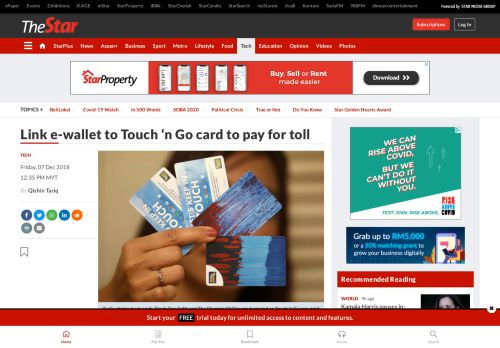 
                            13. Link e-wallet to Touch 'n Go card to pay for toll - Tech News  ...