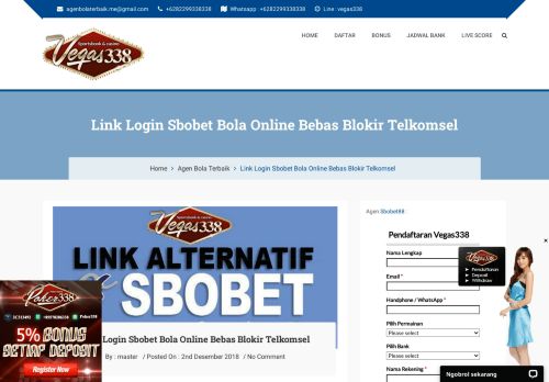 
                            9. Link Login Sbobet Bola Online Bebas Blokir Telkomsel | Vegas338