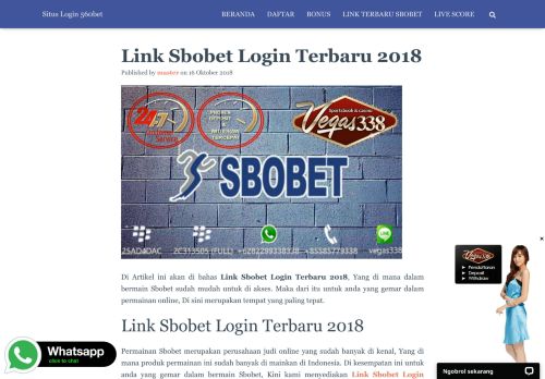 
                            2. Link Sbobet Login Terbaru 2018 | Sbobet Vegas338 - 560bet