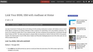 
                            8. Link Your BSNL SIM with Aadhaar at Home | How to Guides | Meible