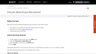 
                            9. Link Your Device to Your Hulu Account | Sony USA