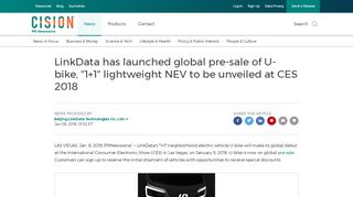 
                            13. LinkData has launched global pre-sale of U-bike, 