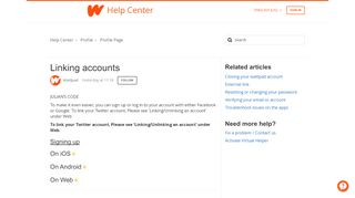 
                            3. Linked Accounts – Help Center - Wattpad Support