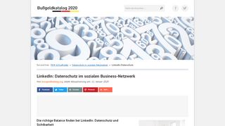 
                            11. LinkedIn: Datenschutz und Sichtbarkeit - Datenschutz 2019