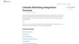 
                            8. LinkedIn Marketing Integrations Overview - LinkedIn | Microsoft Docs