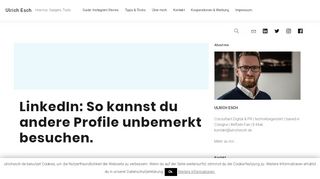 
                            3. LinkedIn: So kannst du andere Profile unbemerkt besuchen. | Ulrich ...