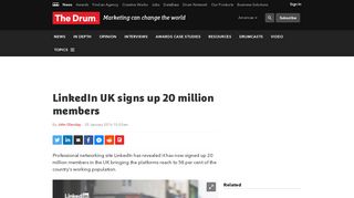 
                            5. LinkedIn UK signs up 20 million members | The Drum