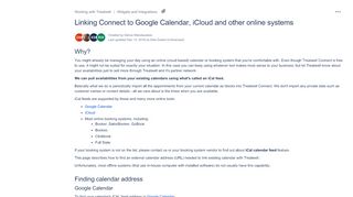 
                            12. Linking Connect to Google Calendar, iCloud and other online systems ...