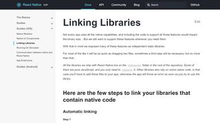 
                            8. Linking Libraries · React Native - Facebook Open Source