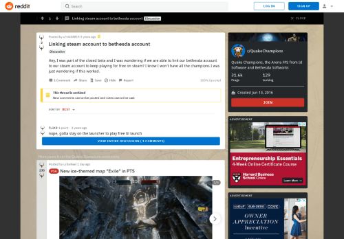 
                            8. Linking steam account to bethesda account : QuakeChampions - Reddit