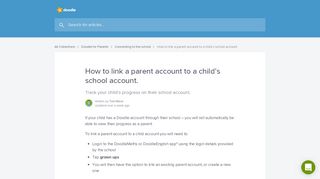 
                            7. Linking to your child's school DoodleMaths account | ...