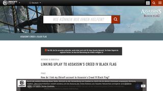 
                            1. Linking Uplay to Assassin's Creed IV Black Flag - Ubisoft Kundenservice