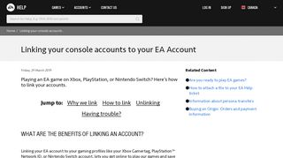 
                            7. Linking your console accounts to your EA Account - EA Help