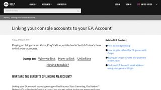 
                            2. Linking your console accounts to your EA Account