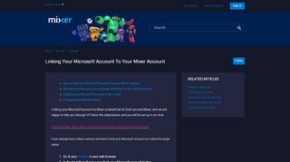 
                            5. Linking your Microsoft account to your Mixer account – Mixer